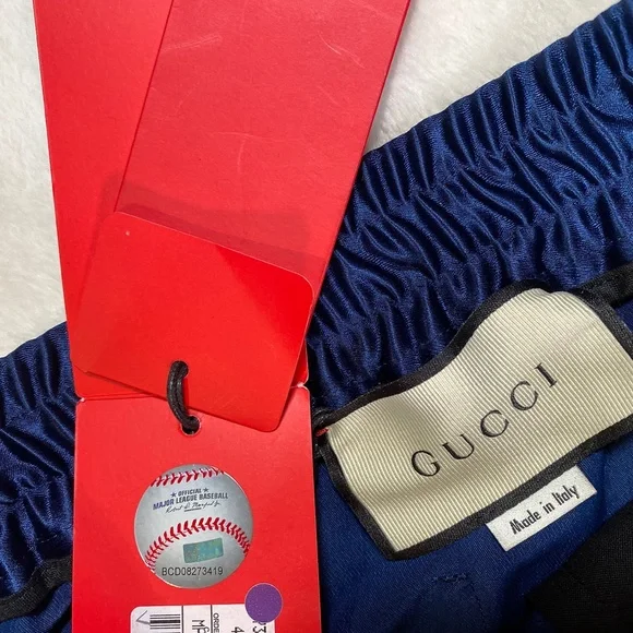 Gucci Men's Blue Ny Yankees Edition Patch Lounge Pants - Picture 6 of 14